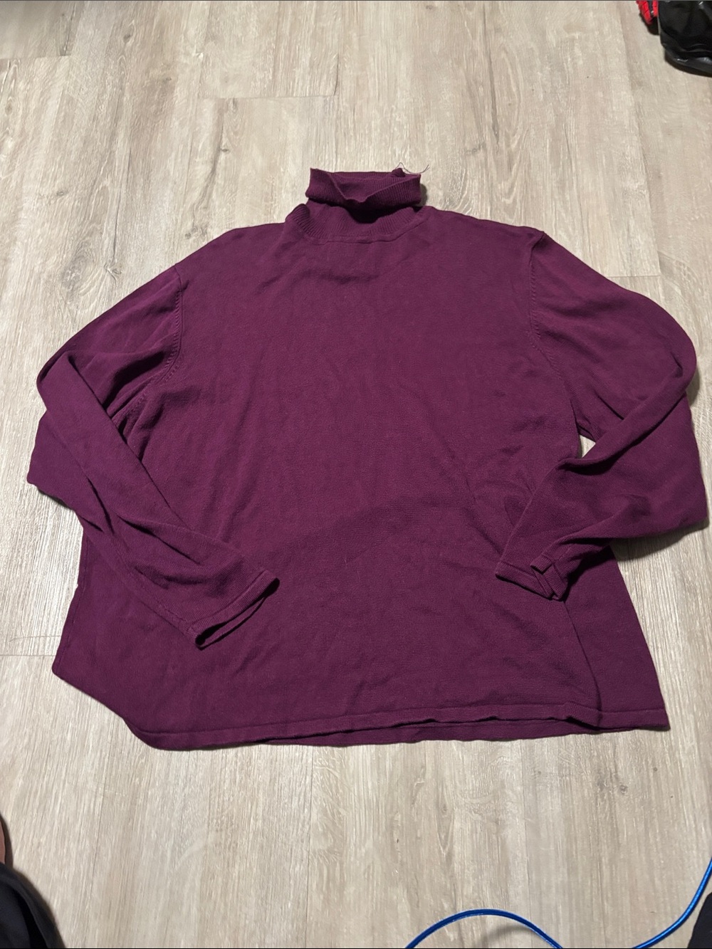 Women's Plum Mock Neck Long Sleeve Top